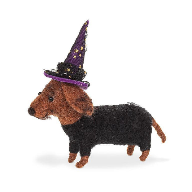 Dachshund Witch Wool Ornament